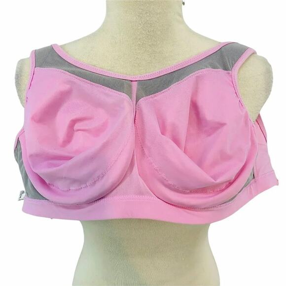 Glamorise Underwire High Impact Sports Bra 9066 Pink Grey 34DD - Picture 4 of 8